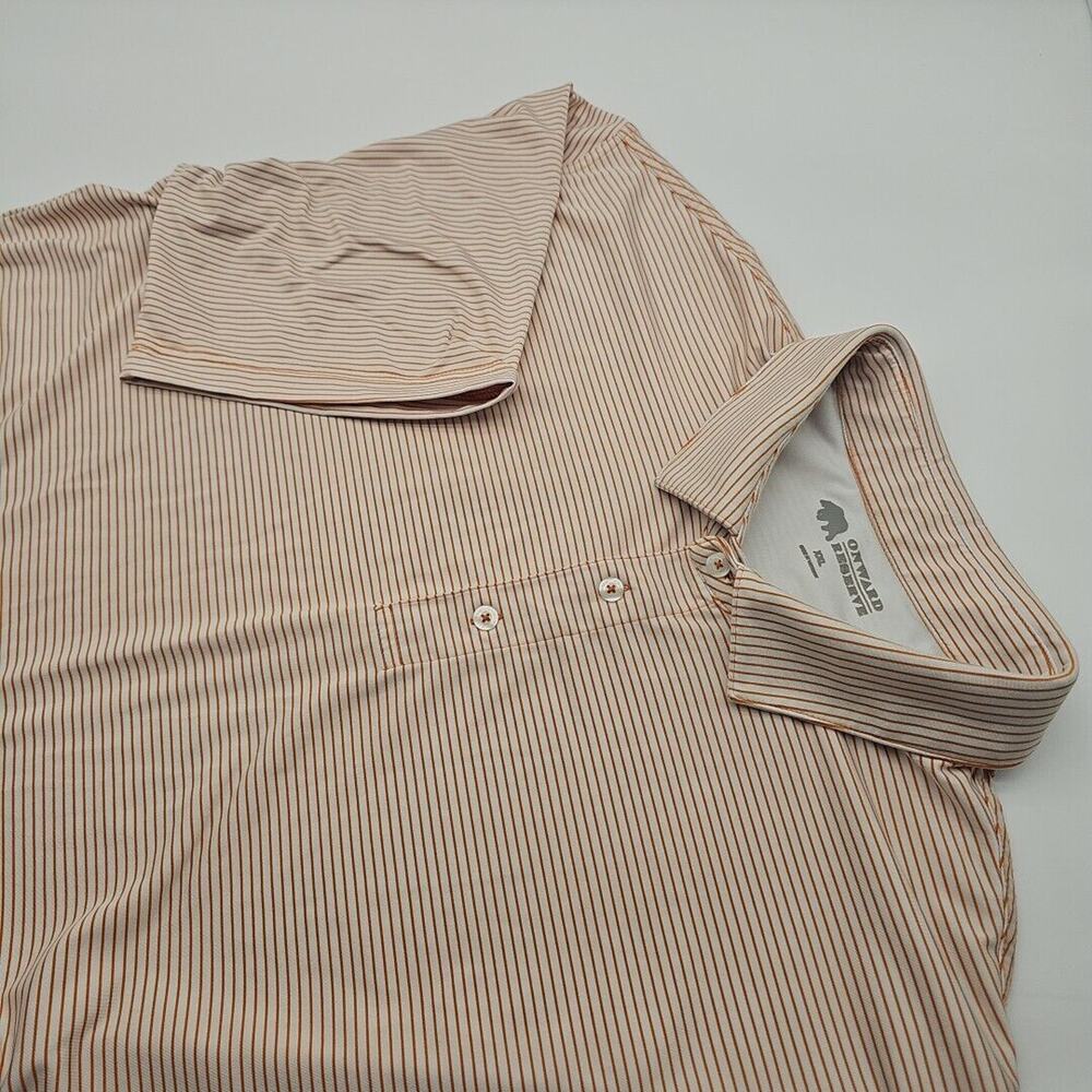 Onward Reserve Men's Orange/White Stripe Polo 92% Polyester 8% Spandex Size XXL